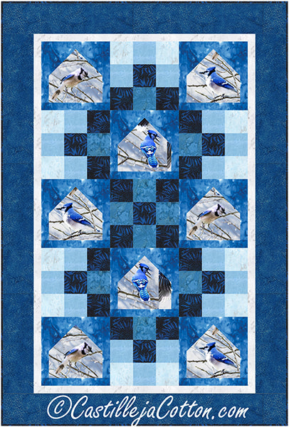 Blue Jay Bird Feeders Quilt CJC-52662e - Downloadable Pattern