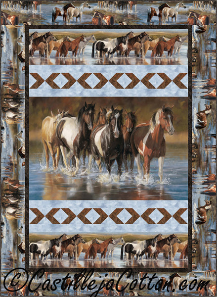 Horses Fording the River Quilt CJC-52711e - Downloadable Pattern