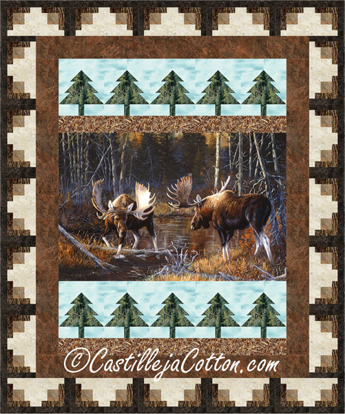Moose in the Stream Quilt CJC-53051e - Downloadable Pattern