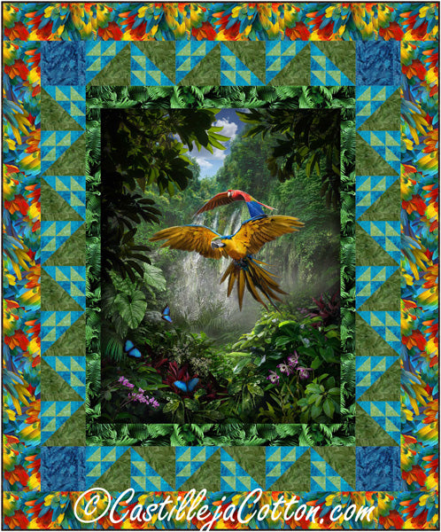 Jungle Parrots Quilt CJC-53671e - Downloadable Pattern