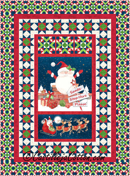 Santa on a Roof Quilt Pattern CJC-53831 - Paper Pattern