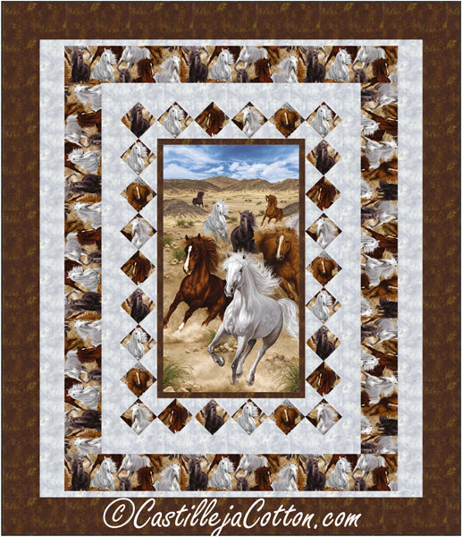 Untamed Horses Double Quilt CJC-53922e - Downloadable Pattern