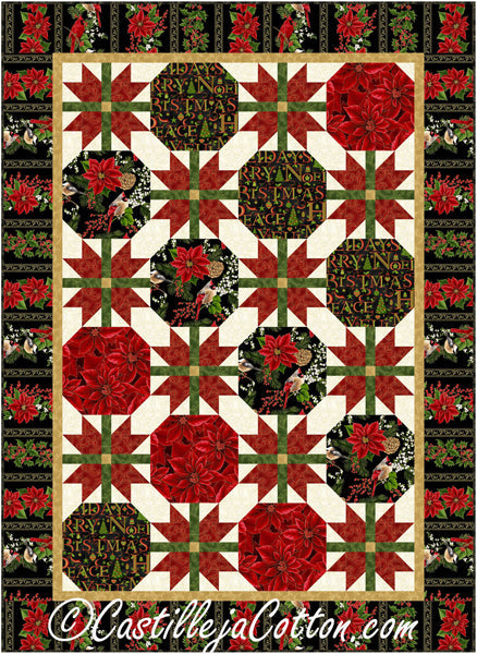 Birds and Poinsettias Quilt Pattern CJC-54061 - Paper Pattern