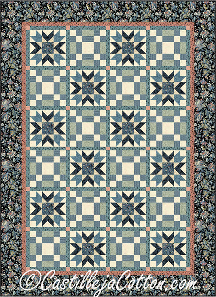 Floral Stars Within Stars Quilt CJC-54431e - Downloadable Pattern