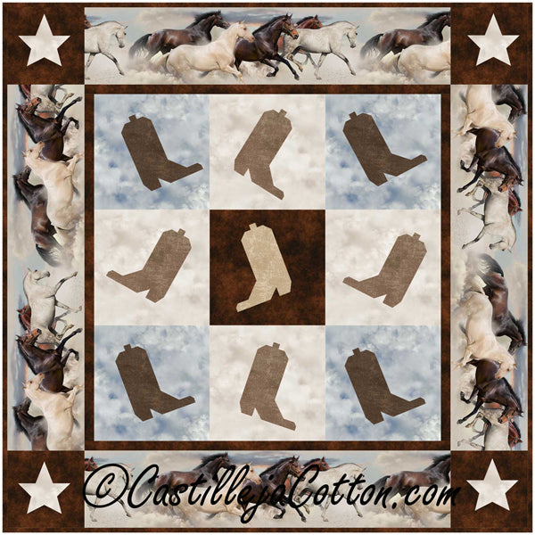 Boots and Horses Wall Quilt CJC-54571e - Downloadable Pattern