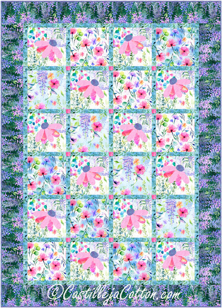 Cone and Wisteria Flowers Quilt CJC-54751e - Downloadable Pattern