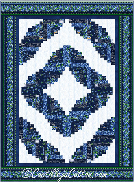 Crescent Log Cabin Blueberry Quilt CJC-54825e - Downloadable Pattern