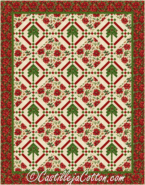 Christmas Tree Twin Quilt CJC-55042e - Downloadable Pattern