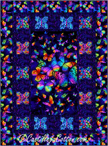 Fluorescent Butterflies Quilt CJC-55131e - Downloadable Pattern