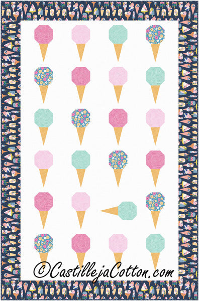 Ice Cream Cone Lap Quilt CJC-55192e - Downloadable Pattern