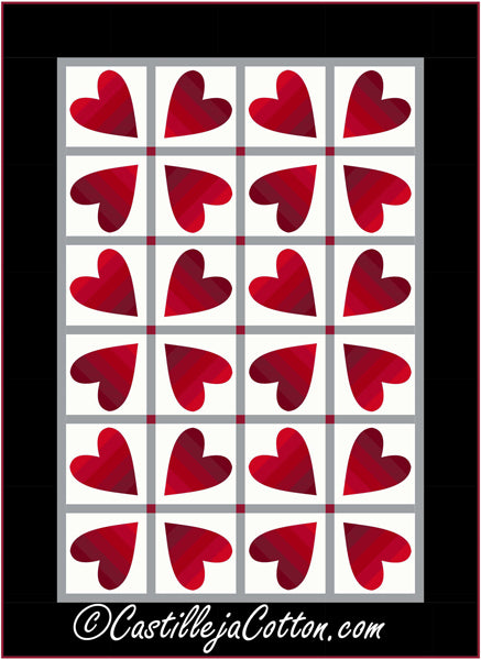 Twisting Hearts Quilt CJC-55372e - Downloadable Pattern