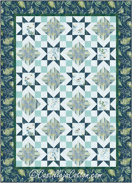 Chickadee and Stars Quilt Pattern CJC-55442 - Paper Pattern