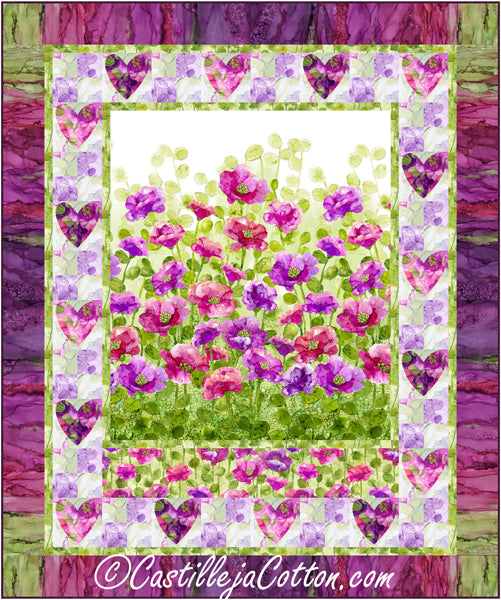 Watercolor Poppies Quilt CJC-56031e - Downloadable Pattern