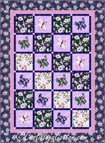 Butterflies and Roses Quilt CJC-56101e - Downloadable Pattern