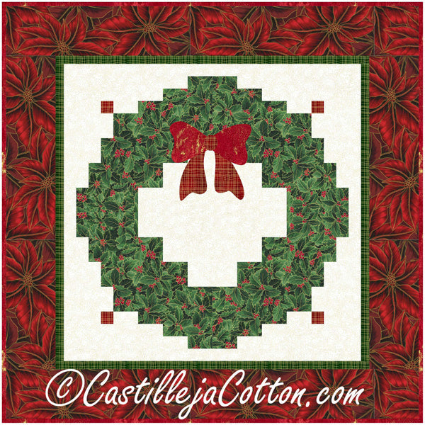 Christmas Wreath with Bow Wall Hanging CJC-56184e - Downloadable Pattern