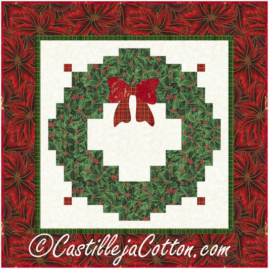 Christmas Wreath with Bow Wall Hanging Pattern CJC-56184 - Paper Pattern