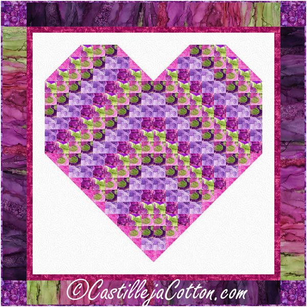 Floral Heart Lap Quilt CJC-56291e - Downloadable Pattern