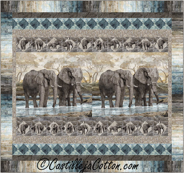 Elephants King Quilt CJC-56322e - Downloadable Pattern