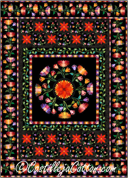 Flamenco Floral Dance Quilt CJC-57711e - Downloadable Pattern