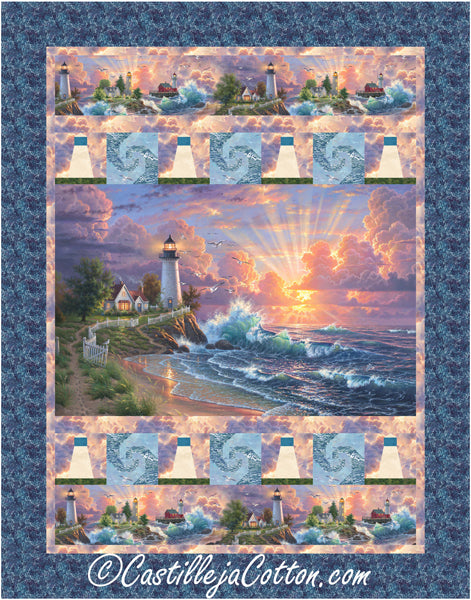 Lighthouses and Waves Quilt CJC-57961e - Downloadable Pattern