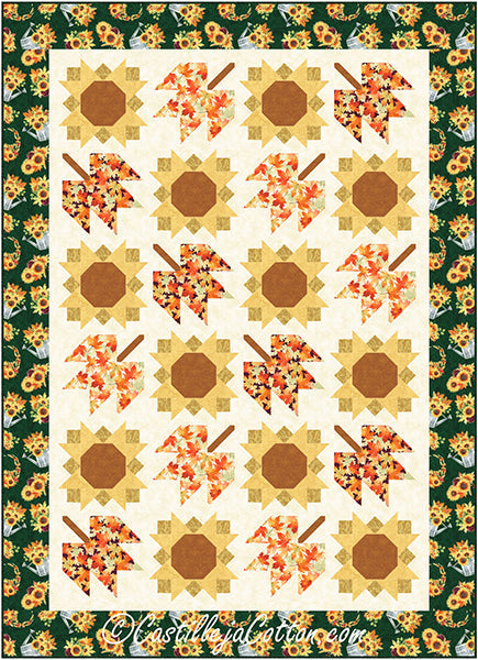 Sunflowers and Leaves Quilt Pattern CJC-58541 - Paper Pattern