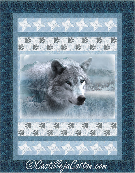 Wolf and Snowflakes Quilt CJC-58591e   - Downloadable Pattern