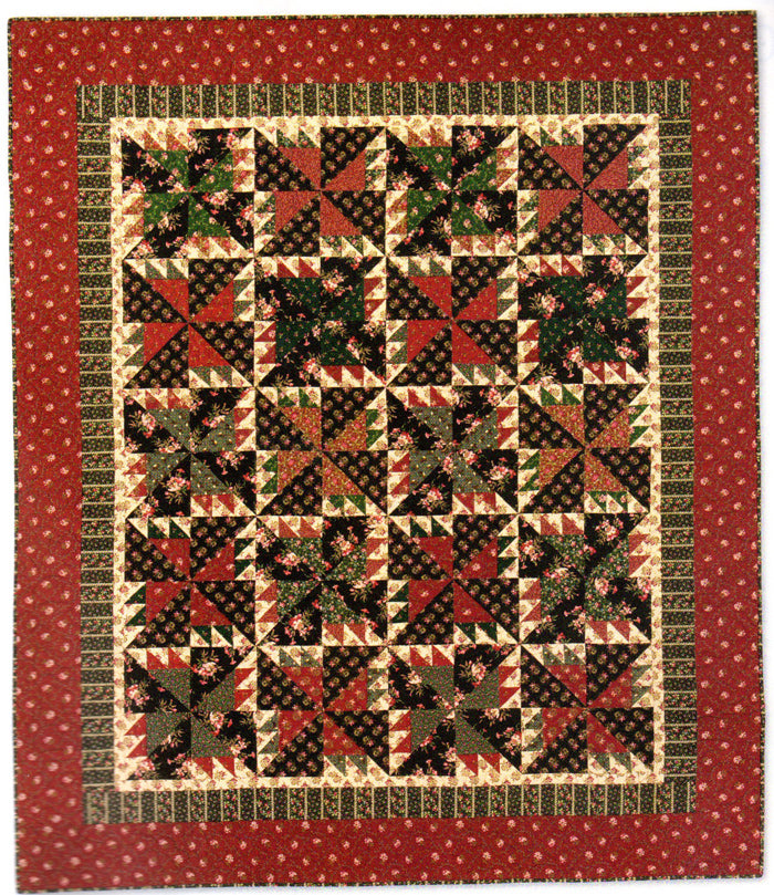 Twirling Roses Quilt CMQ-129e - Downloadable Pattern