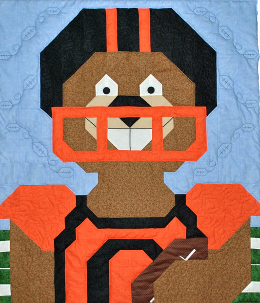 Football Beaver Quilt CQ-B004e - Downloadable Pattern