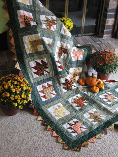 Scattered Leaves Quilt CQD-5550e - Downloadable Pattern