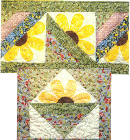Tipsy Sunflowers Table Set CTG-128e - Downloadable Pattern