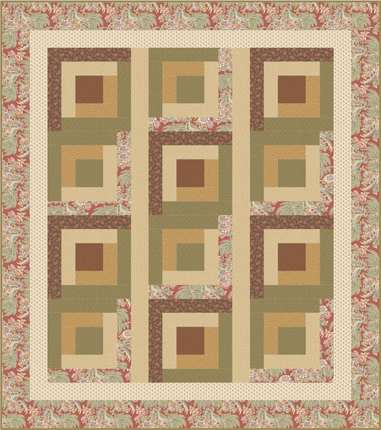 Topsy Turvy Cabins Quilt CTG-161e - Downloadable Pattern
