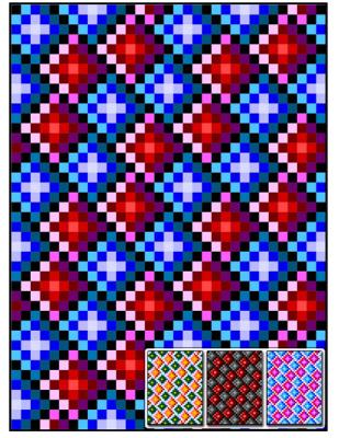 FREE 3D Checkers Quilt FREE-RMT03e - Downloadable Pattern