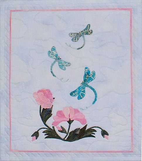 Dragonflies & Peonies Wall Hanging Pattern GGA-801 - Paper Pattern