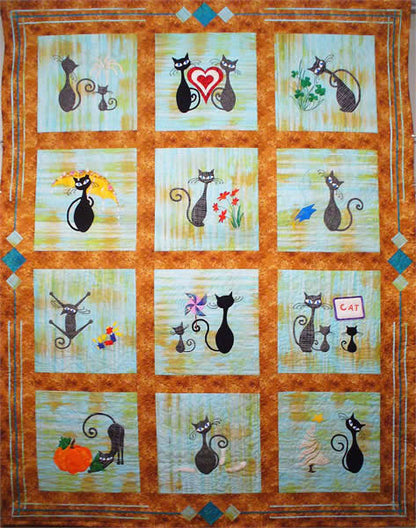 9 Lives Plus 3 January Quilt Pattern GGA-A13 - Paper Pattern