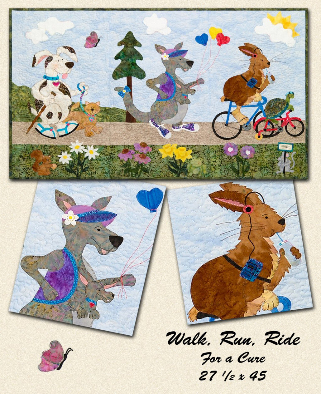 Walk, Run, Ride Wall Hanging Pattern HBH-111 - Paper Pattern