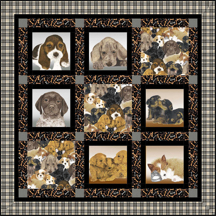 Pedigree Puppies Quilt HHQ-7354e - Downloadable Pattern