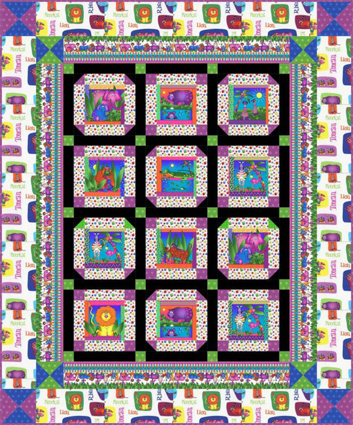 Jungle Bright Quilt Pattern HHQ-7386 - Paper Pattern