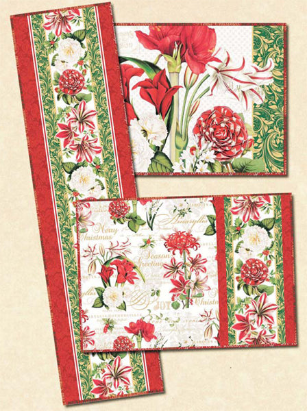Christmas Tabletop Elegance Reversible Placemats, Table Scarf & Napkins HHQ-7474e - Downloadable Pattern