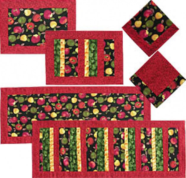 Table Trio Placemat, Napkin and Tablerunner JD-02e - Downloadable Pattern