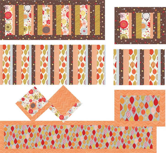 Table Trio Placemat, Napkin and Tablerunner JD-02e - Downloadable Pattern