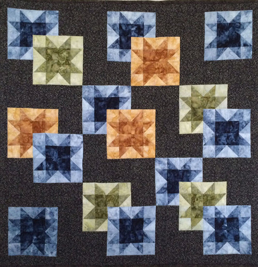 Overlapping Stars Quilt KCS-OSe - Downloadable Pattern