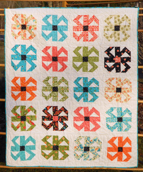 Spin Blossoms Quilt LLD-051e - Downloadable Pattern