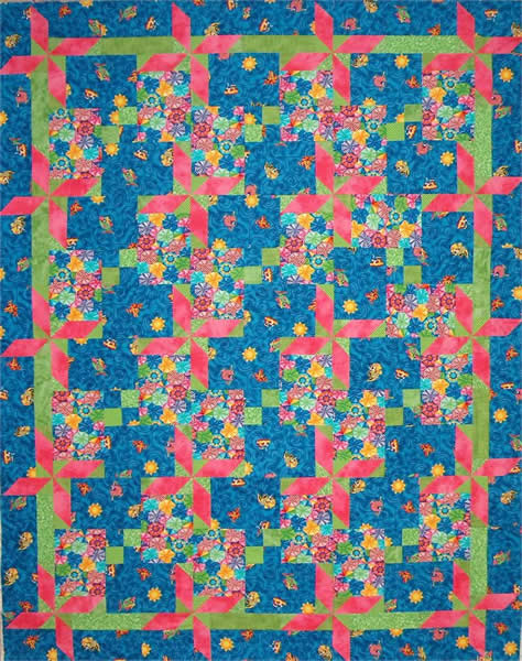 Pinwheel Twisty Quilt Pattern LOB-111 - Paper Pattern