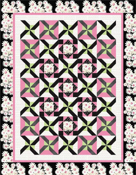 Spin Daisy Quilt LOB-123e - Downloadable Pattern