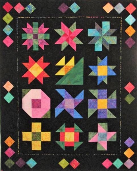 Midnight Posies Block of the Month Quilt Pattern MGD-103 - Paper Pattern