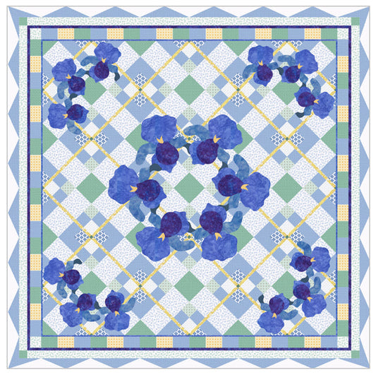 The Summer Iris Picnic Quilt Pattern MGD-204 - Paper Pattern
