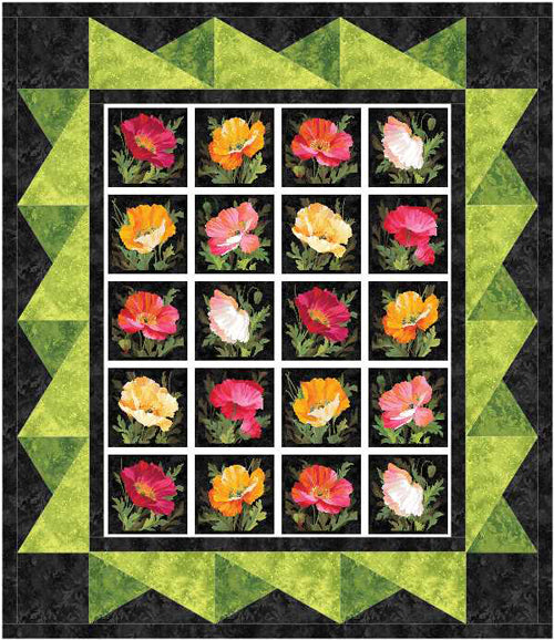 Poppy Picture Window Quilt MGD-261e - Downloadable Pattern