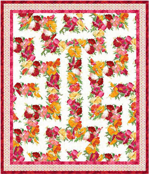 Amazing Poppies Quilt Pattern MGD-275 - Paper Pattern