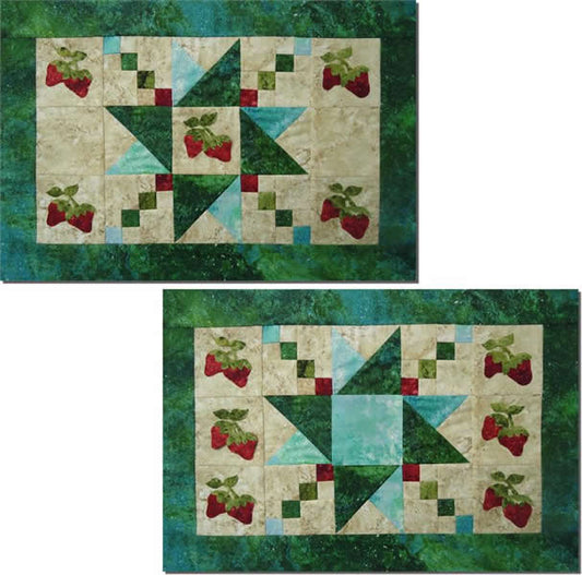June Strawberries Placemats NDD-127e - Downloadable Pattern