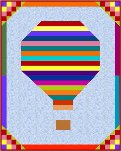 Hot Air Balloon Lap Quilt Pattern NDD-166 - Paper Pattern